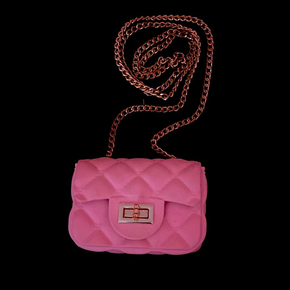 Light Baby Pink Purse gold chain purse
